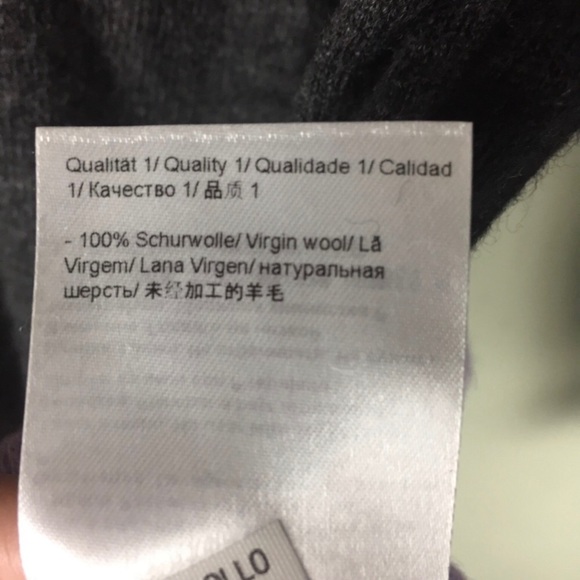 Escada Sport Virgin Wool Colorblock V-Neck Studded Logo Sweater Size Medium - Picture 8 of 8